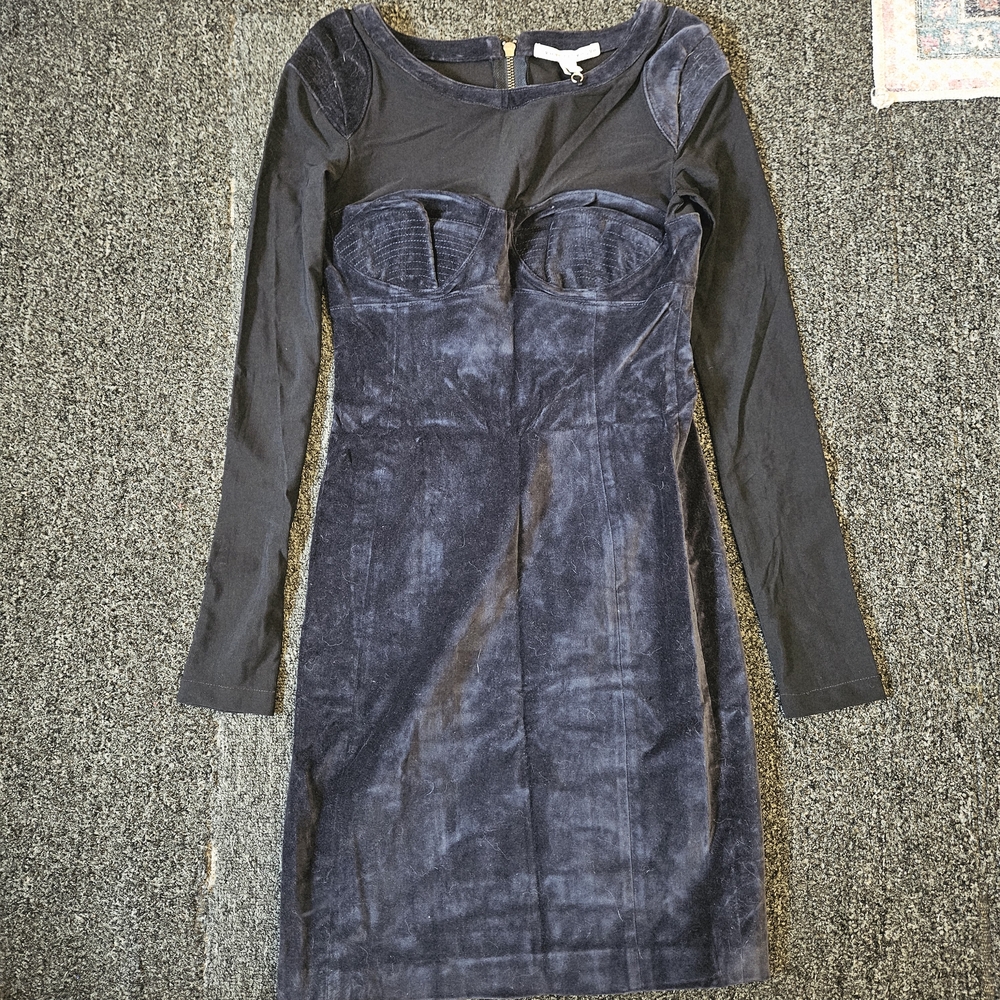 Twenty8Twelve Navy Velvet Long Sleeve Dress